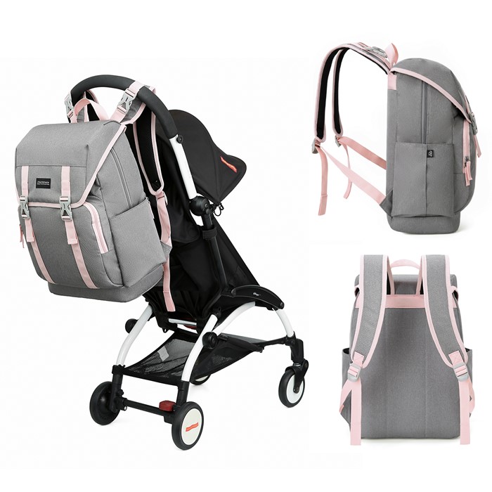 mommore กระเป๋าคุณแม่ กระเป๋าสัมภาระคุณแม่ กระเป๋าแม่ลูกอ่อน ใช้ได้ทั้งคุณแม่ และคุณพ่อ กันน้ำ ทนทาน พร้อมแผ่นรองเปลี่ยนผ้าอ้อม คุณภาพสูง คล้องรถเข็น เหมาะกับการเดินทางมาก (ฺฺPink)