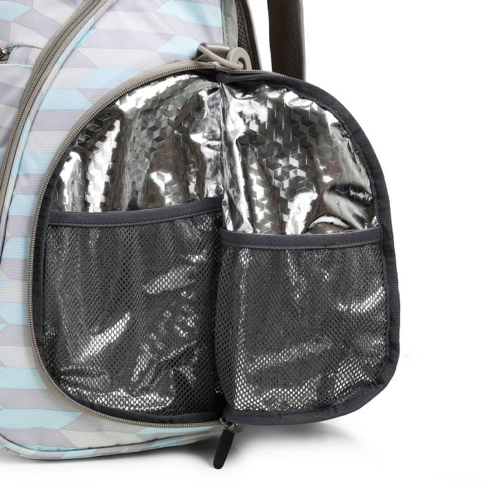 Ecosusi กระเป๋าคุณแม่ กระเป๋าสัมภาระคุณแม่ กระเป๋าแม่ลูกอ่อน แบบเป้ มาพร้อมแผ่นรองเปลี่ยนผ้าอ้อม, สายคล้องรถเข็น, ช่องเก็บความร้อน-เย็น, ช่องใส่ทิชชู่เปียก (Light Blue)