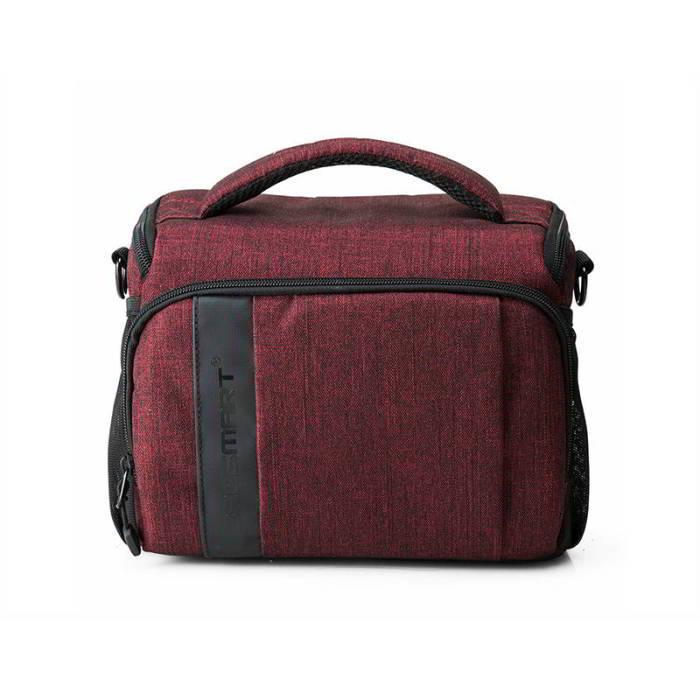 กระเป๋าใส่กล้องถ่ายรูป SLR/DSLR ขนาดกะทัดรัด พร้อมผ้าคลุมกันฝนหรือสิ่งสกปรก (สี Heather Red) (BAGSMART Compact Camera Shoulder Bag for SLR/DSLR with Waterproof Rain Cover)