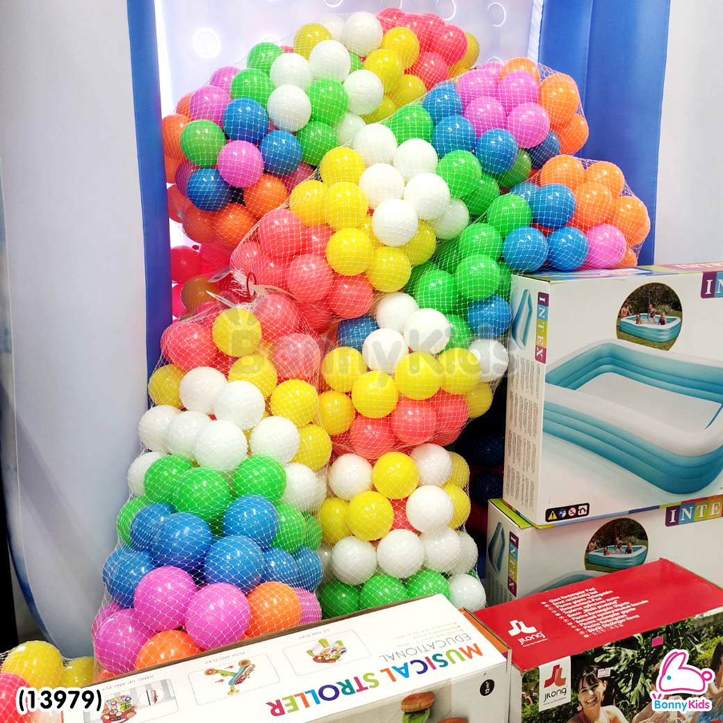 (13979) ลูกบอลใส 100 ลูก คละ 6 สี ปลอดภัยปราศจากสารอันตราย
