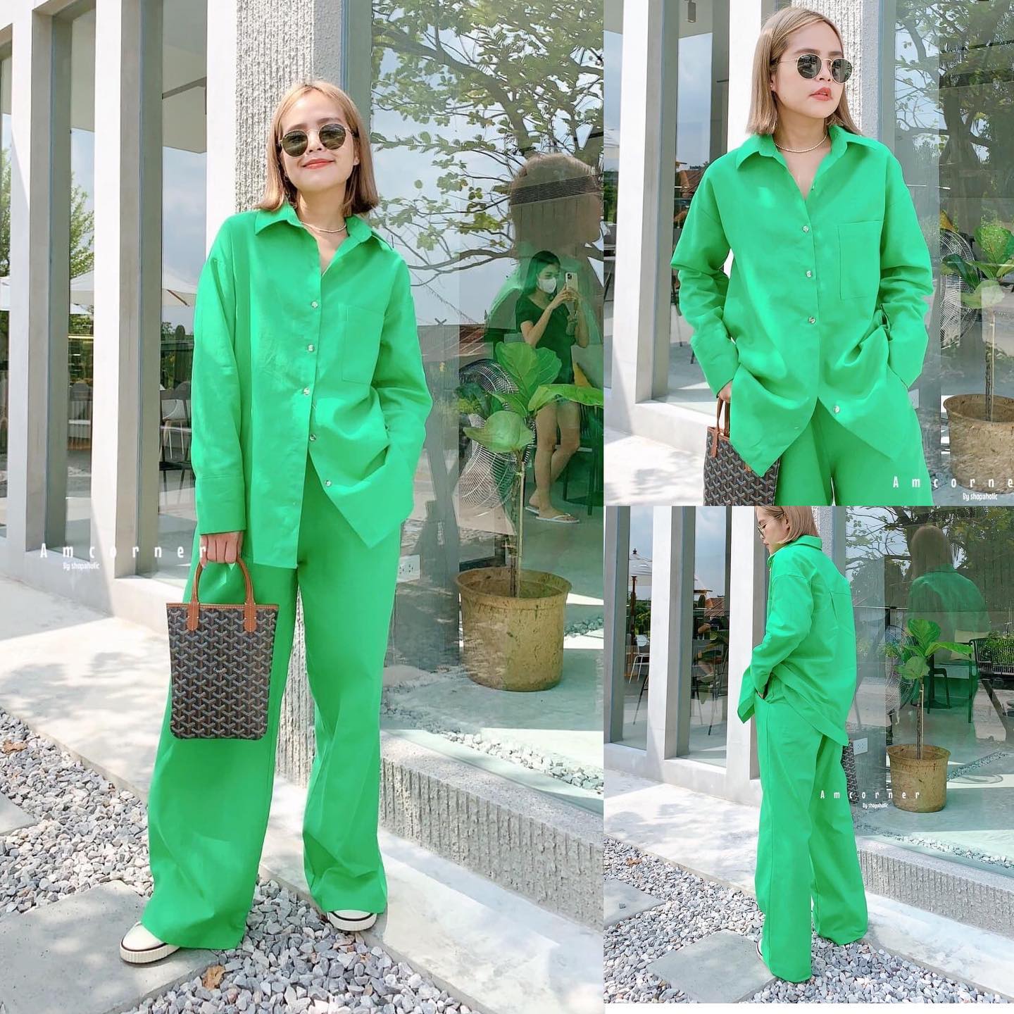 ชุดเสื้อ+กางเกงขายาว Linen set shirt🌸🌸 ผ้าlinen แท้ 💯เนื้อดี เนื้อนิ่มใส่สบาย : สินค้าคุณภาพ (พร้อมส่ง)