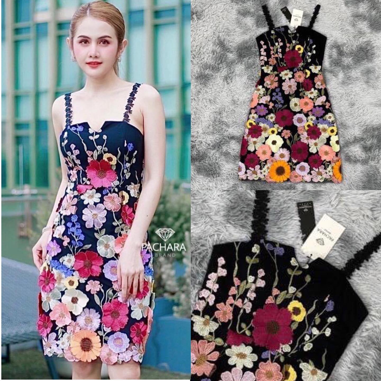 เดรสสั้นสายเดี่ยวสีแดงทรงเข้ารูป แต่งปักดอกไม้หลากสีแน่นๆ ทั่วทั้งชุด เนื้อผ้าหนา อัดกาวอย่างดี งานซิปด้านหลัง มีซับในทั้งชุด ทรงสวยเป๊ะมาก . สินค้าคุณภาพ (พร้อมส่ง)