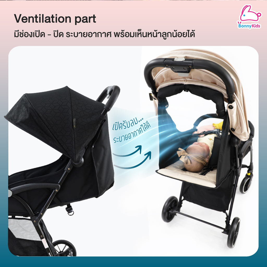 Glowy Star (โกลวี่) Banana Muffin Stroller รถเข็นเด็ก บานาน่า รุ่น มัฟฟิน สำหรับเด็กแรกเกิด - 4 ขวบ