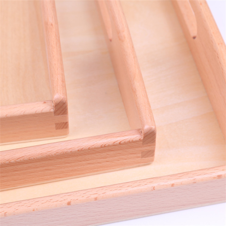 ถาดไม้ Montessori Tray ถาดสำหรับวางอุปกรณ์มอนเตสซอรี่ ขนาด S/M/L