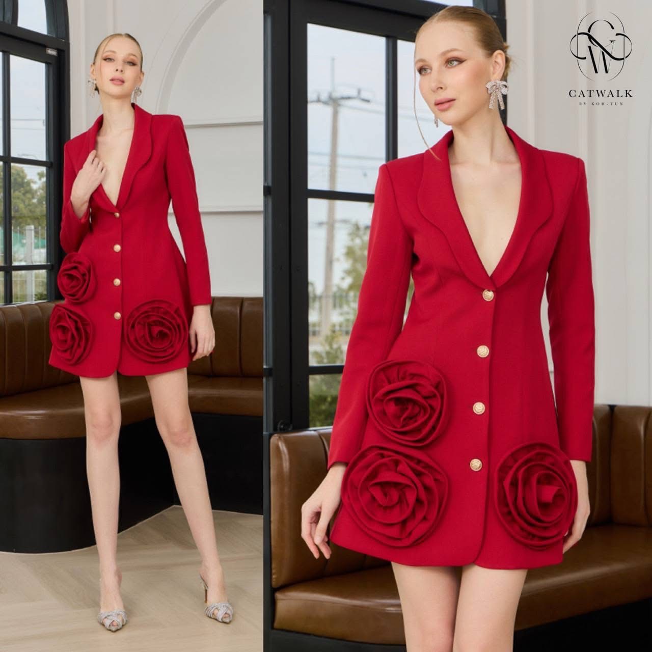 เดรสแต่งปลายดอกกุหลาบ เนื้อผ้าเกรดเอ ตัวชุดเป็นทรงเข้ารูปกระโปรงเป็นทรงเอเล็กน้อย ปกตัวชุดแต่งของเป็นโค้งสวยงาม ปลายชุดแต่งด้วยกุหลาบผ้าดอกใหญ่ดูโดดเด่นสุดๆ เพิ่มความหรูหราด้วยกระดุมสีทอง ใส่สบาย : สินค้าคุณภาพ (พร้อมส่ง)