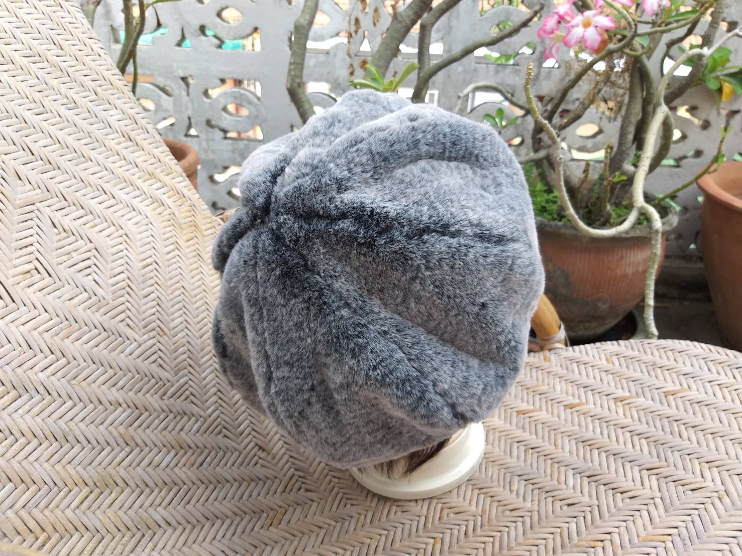 หมวกเบเร่ต์เฟอร์ฟูหนานุ่ม สวยมากๆ ใบนี้