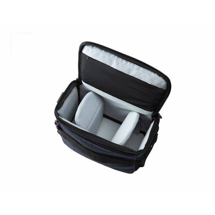 กระเป๋าใส่กล้องถ่ายรูป SLR/DSLR ขนาดกะทัดรัด พร้อมผ้าคลุมกันฝนหรือสิ่งสกปรก (สี Heather Blue) (BAGSMART Compact Camera Shoulder Bag for SLR/DSLR with Waterproof Rain Cover)