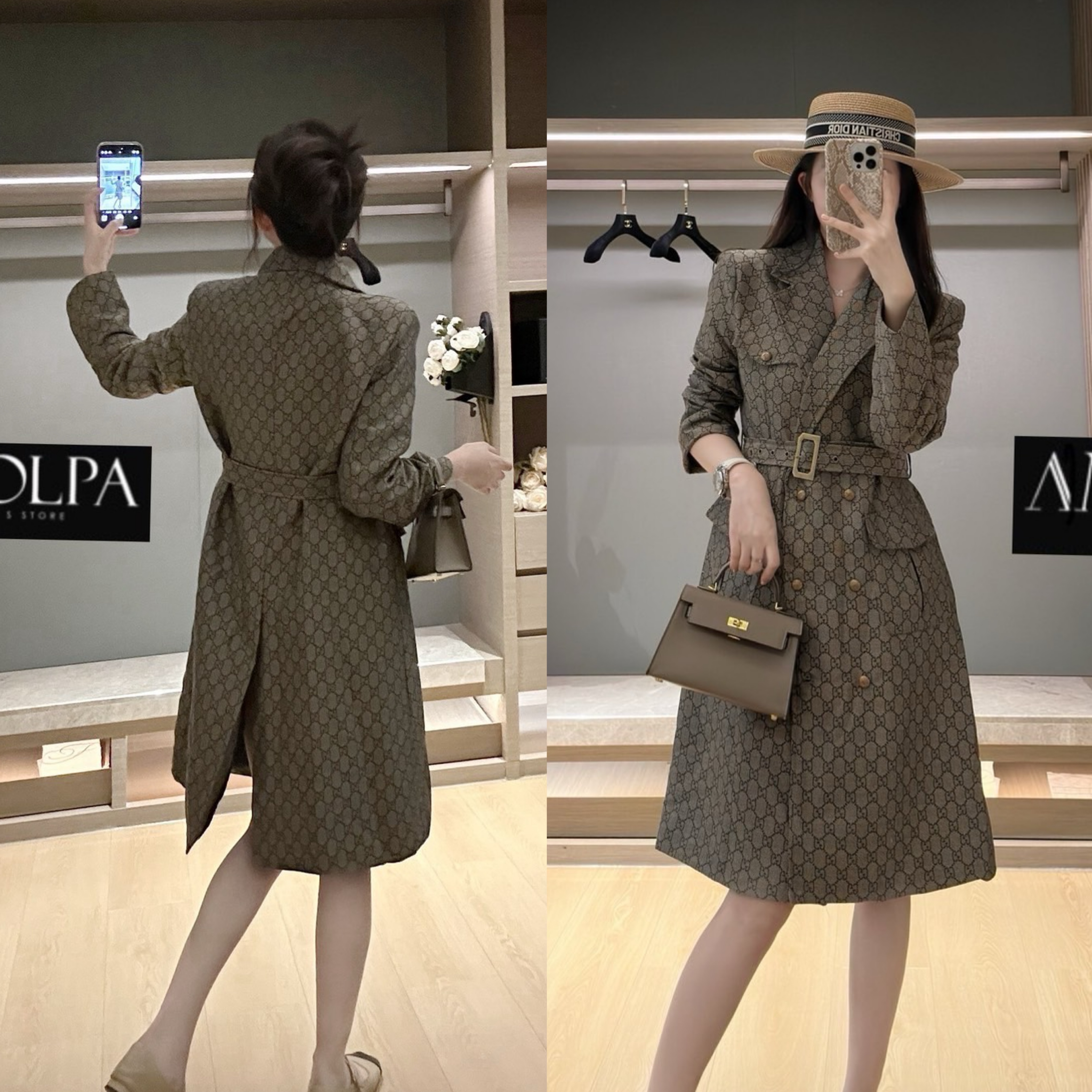 โค้ชตัวยาว LUXURY VIP COAT GG CANVAS SS24 งานHIEND สุดๆ ห้ามพลาด งานดีสุดๆ ค่ะ ใส่แล้วสวย หรู ไฮโซ มาก ใส่สบาย : สินค้าคุณภาพ (พร้อมส่ง)
