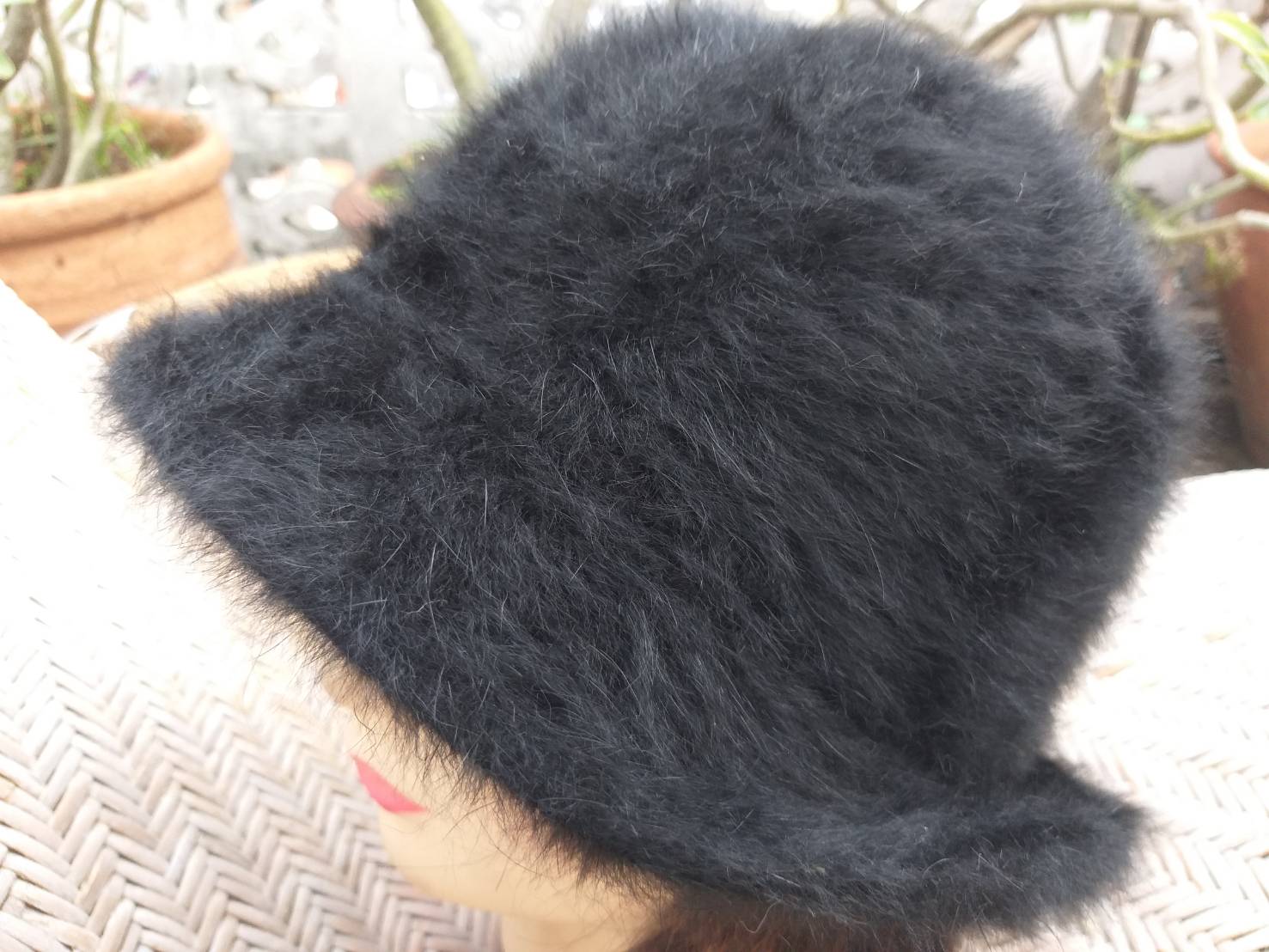 หมวกบักเก็ตขนกระต่ายแท้ ใส่อุ่น กันแดดด้วย