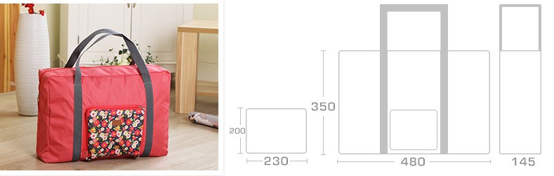 DINIWELL กระเป๋าเดินทางพับเก็บได้ ลายดอกไม้ เสียบกระเป๋าเดินทางได้ ผ้าเนื้อหนา ใหญ่ จุ ช่องเสียบใหญ่ มี 4 สี 4 ลาย ให้เลือก ผลิตจากโพลีเอสเตอร์คุณภาพดี