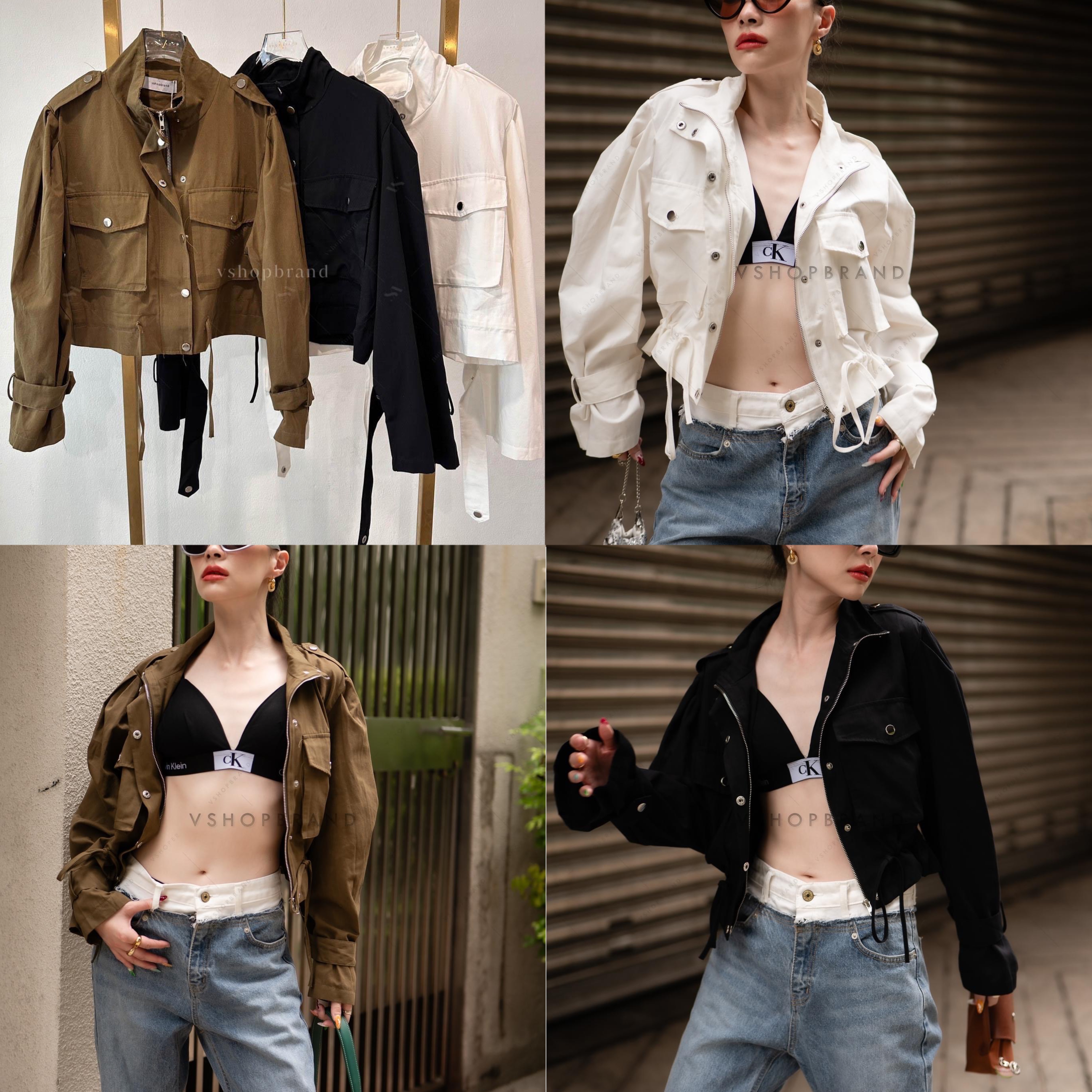 แจ็คเก็ตกระเป๋าอกใหญ่ รูดเอว : สินค้าคุณภาพ (พร้อมส่ง)