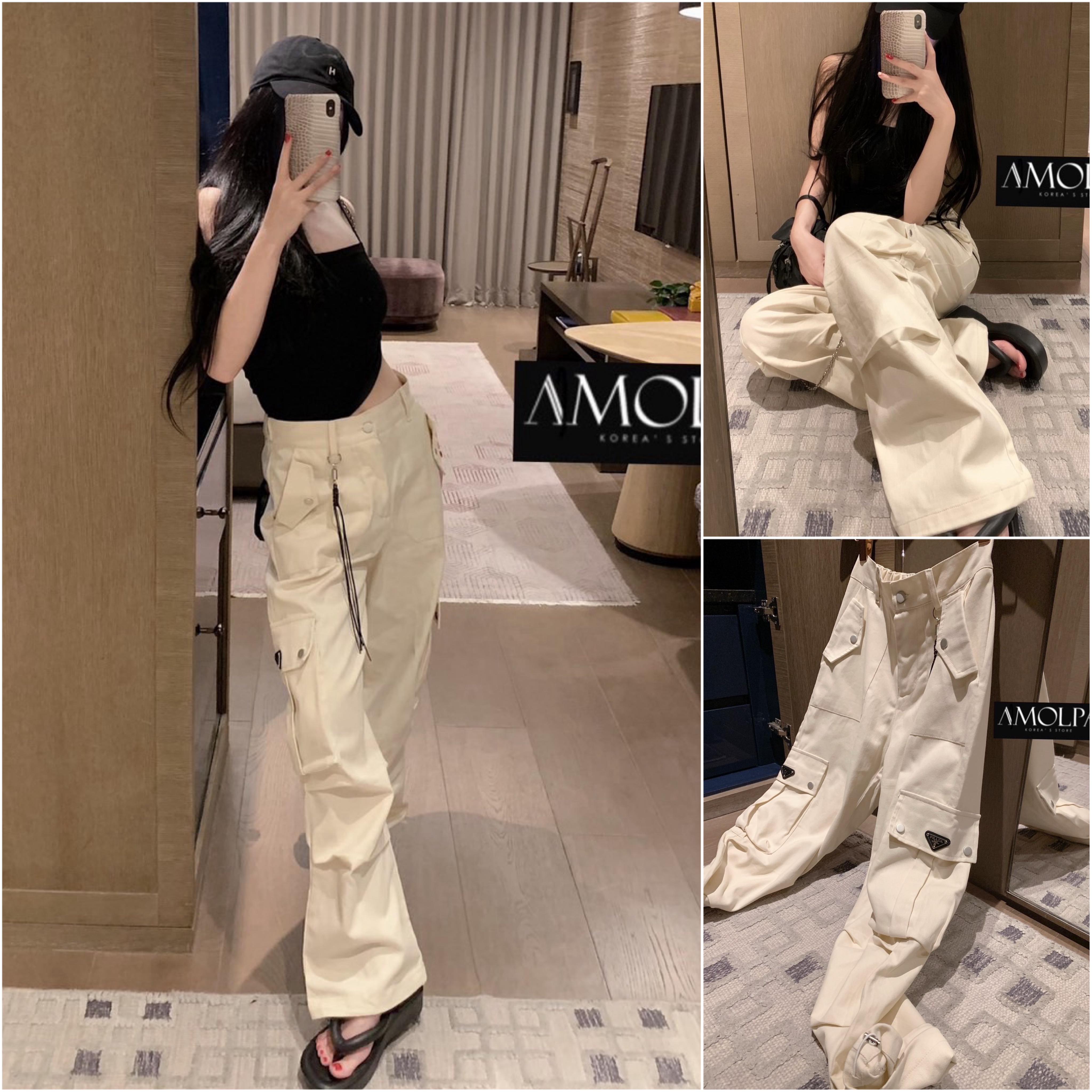 กางเกง PD DENIM ทรงคาโก้ งานสวยยยม๊ากกก งานไฮเอนชนช๊อป ใส่สบาย : สินค้าคุณภาพ (พร้อมส่ง)