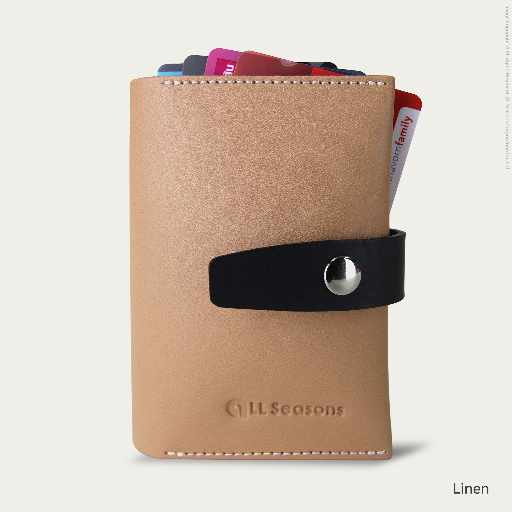 กระเป๋าใส่บัตร สลักชื่อฟรี หนังเทียม ใส่บัตรได้ 12 ใบ Personalized PU Bifold Card Holder [CARD V.2]