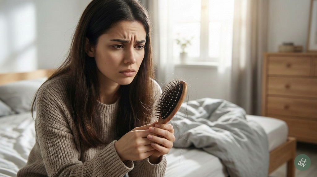 ผู้หญิงกังวลปัญหาผมร่วง ผมติดหวีเยอะมาก