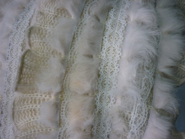 ผ้าพันคอแซมขนกระต่ายแท้ สวยมาก