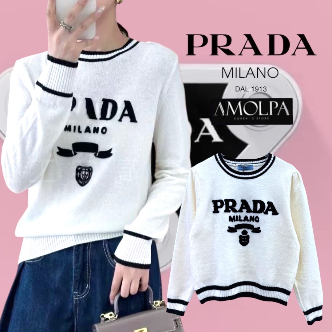 SWEATER PRADA KNIT งาน Hiend ตัวเสื้อเป็นงานไหมพรมระดับหนานุ่มแน่นๆ เนื้องานละเอียดมาก เนื้องานตามช๊อป ชน ช๊อปเลยนะคะ ใส่สบาย : สินค้าคุณภาพ (พร้อมส่ง)