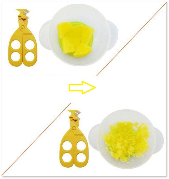 กรรไกรบดอาหารเด็กแบบหยาบ พร้อมกล่องเก็บ สำหรับเด็กหัดเคี้ยว NanaBaby