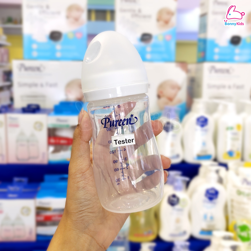 Pureen (เพียวรีน) SoftFlex Ultra Clear PP Bottle Wide Neck ขวดนมคอกว้าง ซอฟท์เฟล็กซ์ (Ultra Clear)
