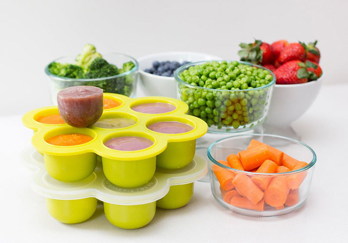 ถาดซิลิโคนเด็ก ชุดถาดซิลิโคนฟรีซเก็บอาหารเด็กอ่อน มีฝาปิด NanaBaby Food Storage Silicone Container