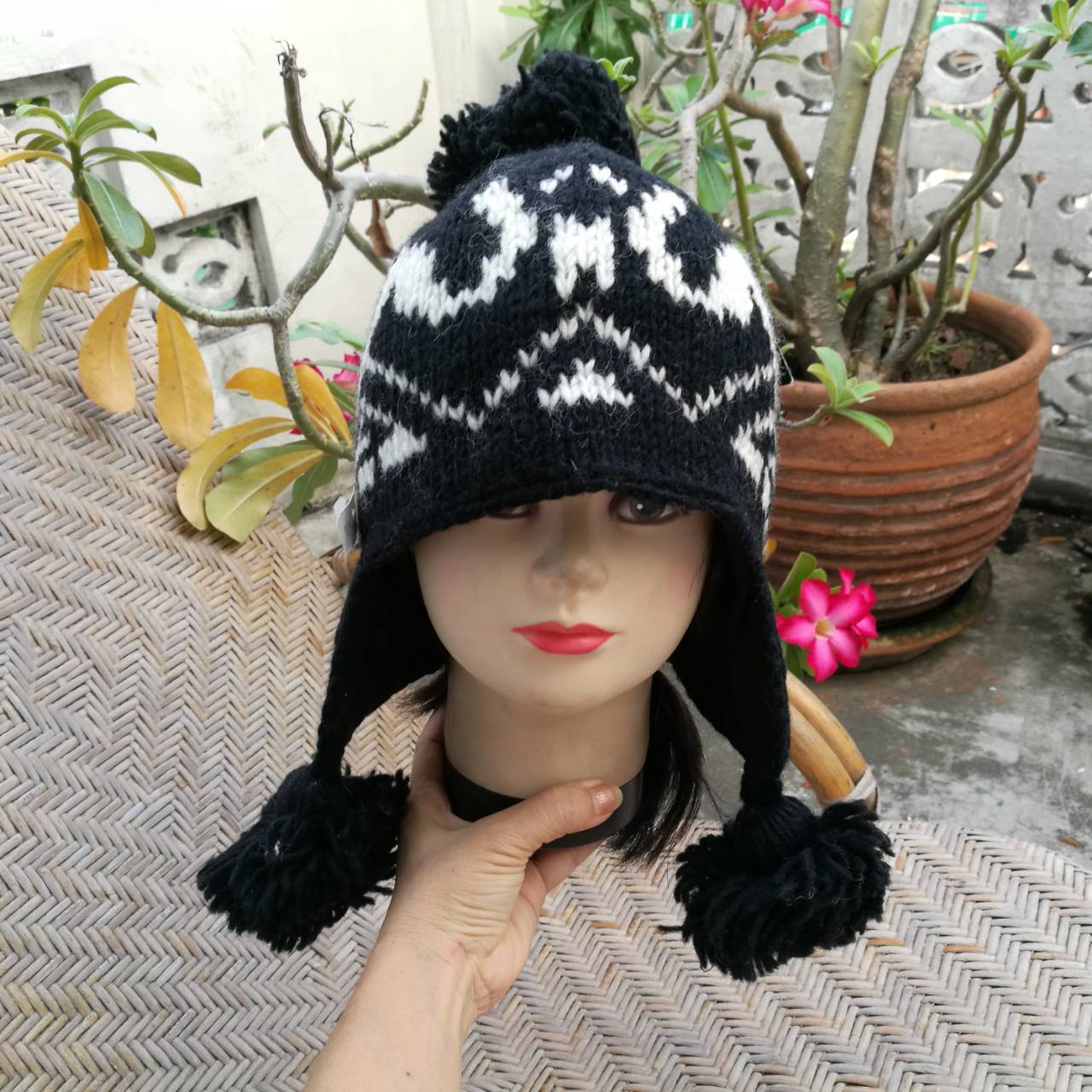 หมวกไหมพรมขนสัตว์บุฟลีซ MOSHIKI อุ่นติดลบ /ของใหม่/