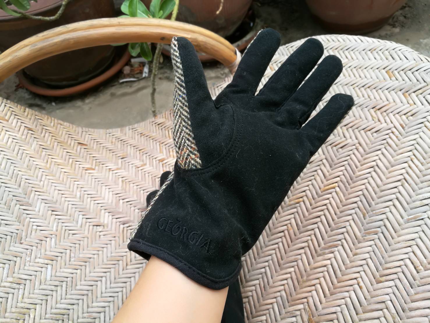 ถุงมือชาย ขนสัตว์ HARRIS TWEED (ของใหม่)