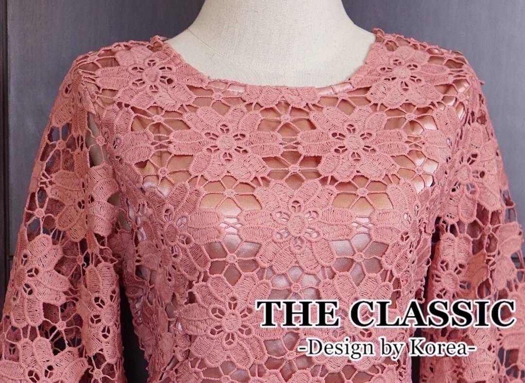 เดรสลูกไม้แขนยาว+เข็มขัด : สินค้าคุณภาพ (พร้อมส่ง)