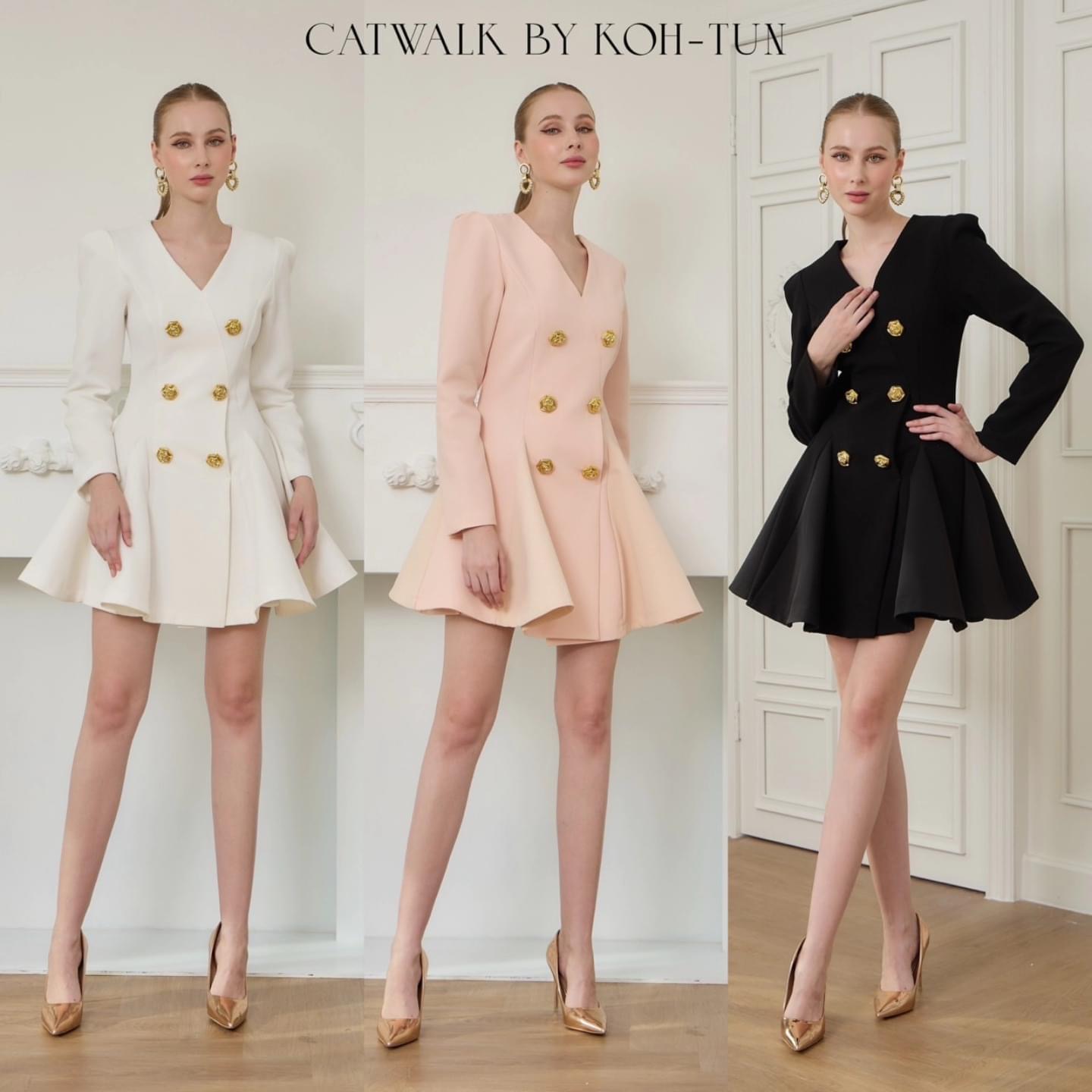 เดรสกระโปรงทรงย้วยเนื้อผ้าเกรดเอ ผ้าสวยมาก ตัวชุดช่วงบนเป็นคอวี ทรงเข้ารูป ปลายกระโปรงเป็นทรงย้วยน่ารักมาก ใส่สบาย : สินค้าคุณภาพ (พร้อมส่ง)