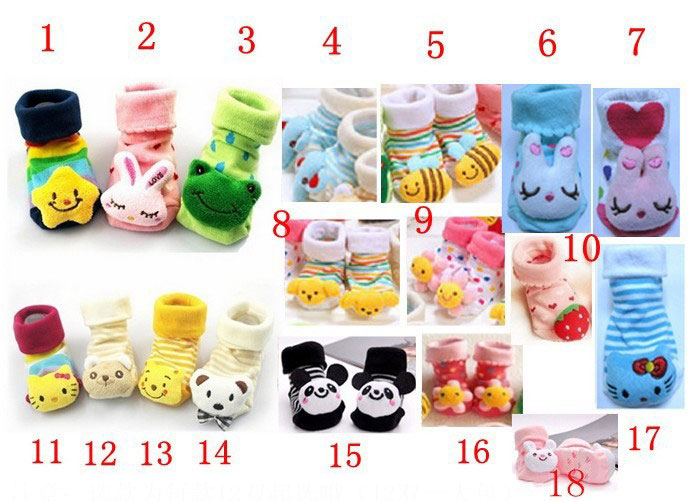 ถุงเท้าเด็กอ่อนสามมิติ มีกันลื่น สำหรับเด็กทารกวัย 0-6 เดือน