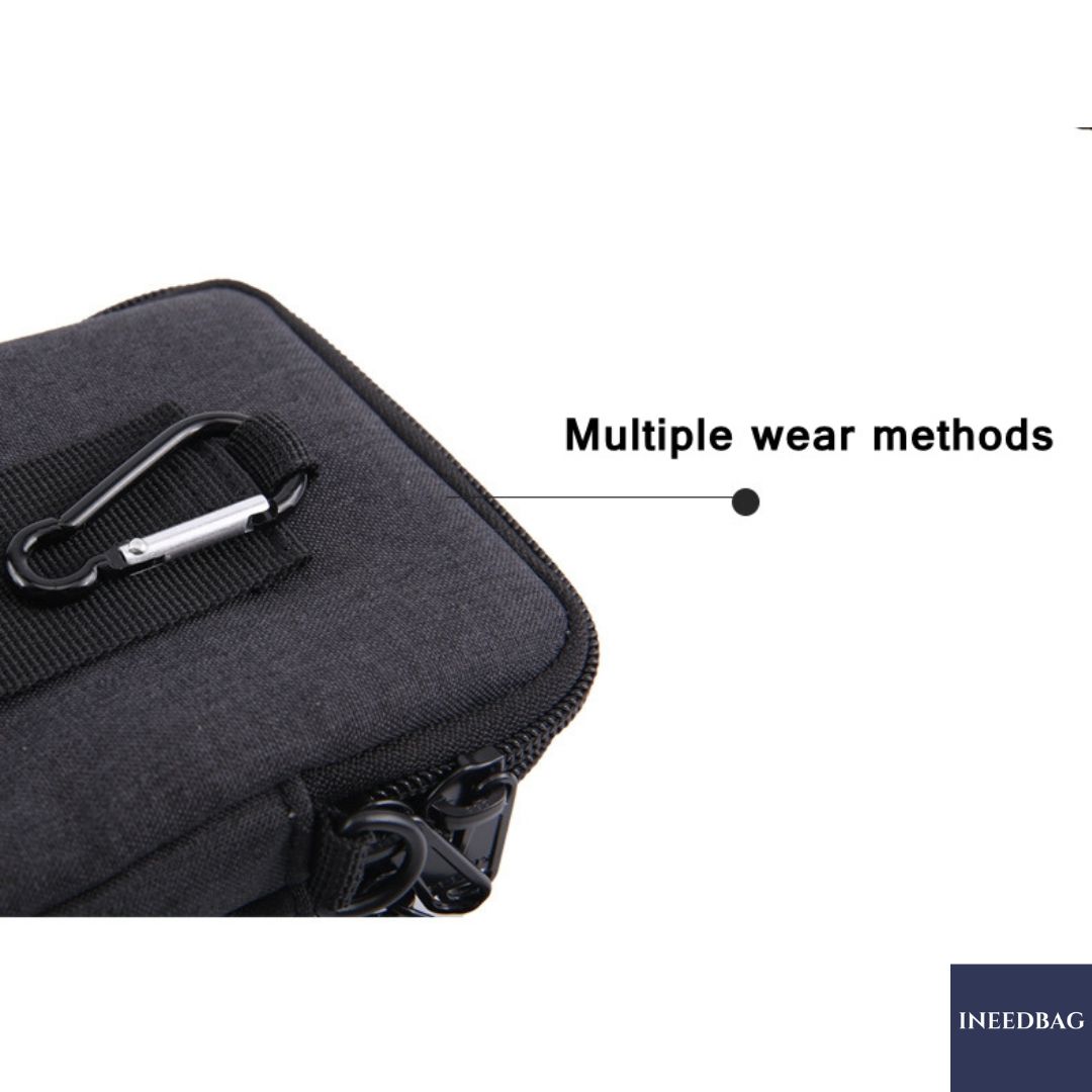 กระเป๋าสะพายคาดลำตัว กระเป๋าสะพายไหล่ กระเป๋าใส่โทรศัพท์มือถือ สายยาวปรับระดับ-ถอดจากตัวกระเป๋าได้ กระเป๋าเกี่ยวกับเข็มขัดได้ มี 3 สีให้เลือก