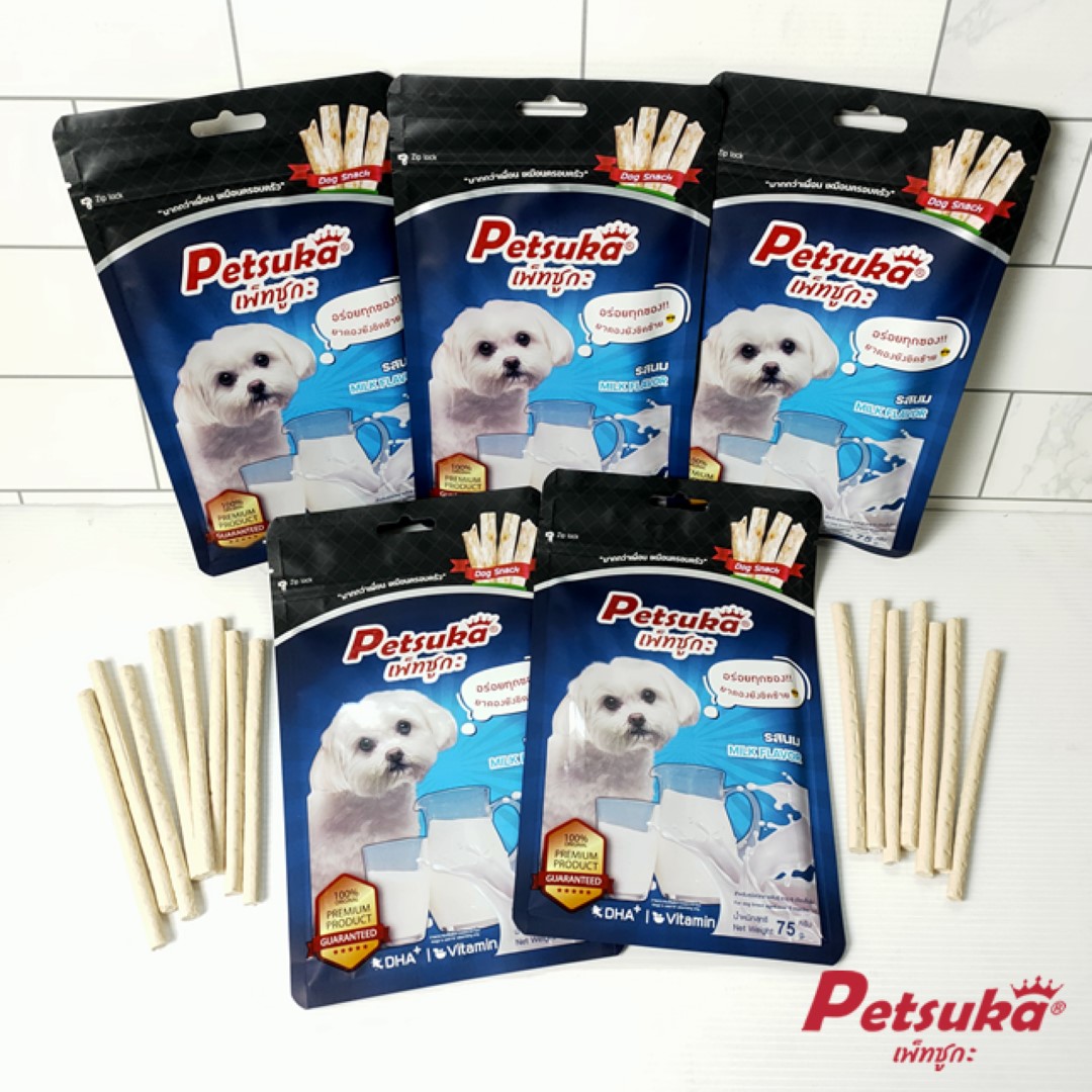 ขนมสุนัข เพ็ทซูกะ (พรีเมี่ยม) รสนม ขนาด 75 กรัม