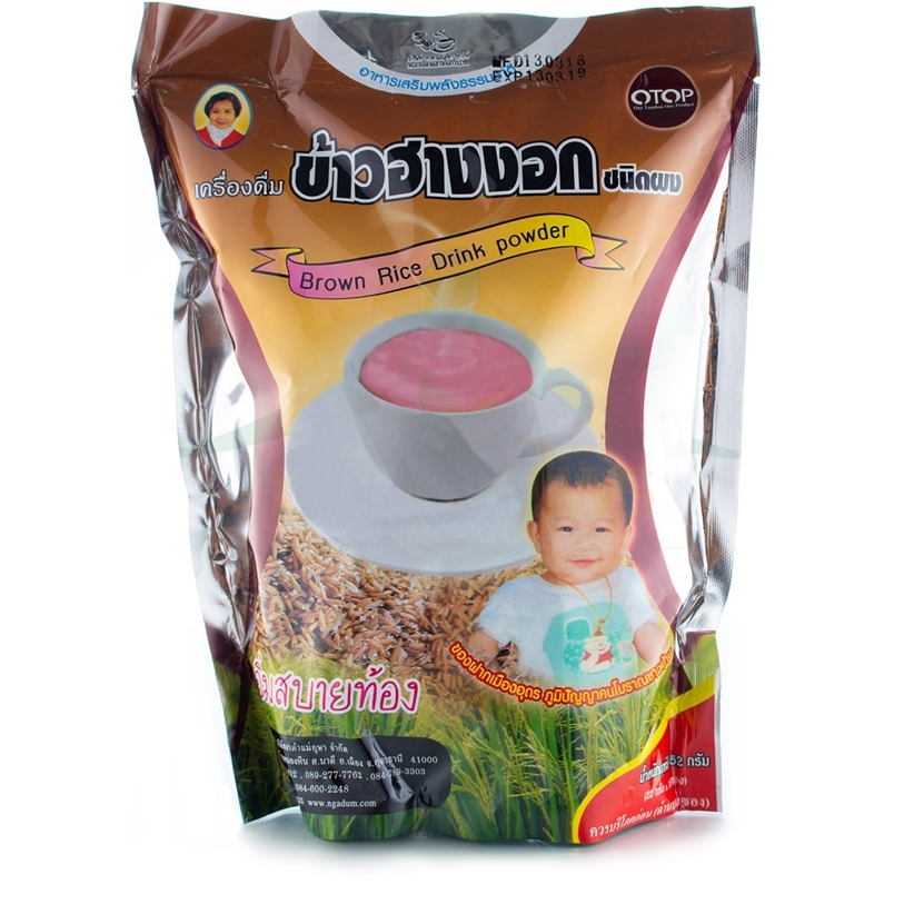 เครื่องดื่มข้าวฮางงอก ชนิดผง (แม่อุษา) ► บรรจุ 16 ซอง ซองละ 22 กรัม ดื่มแทนอาหารได้ทุกเวลา อิ่มยามเช้า สบายท้องยามบ่าย คลายหิวยามดึก ของดีเมืองอุดร ภูมิปัญญาดั้งเดิมของไทย