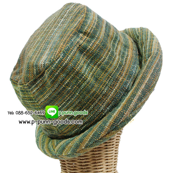 หมวกผ้าฝ้าย หมวกขอบม้วน หมวกทรงชาลี