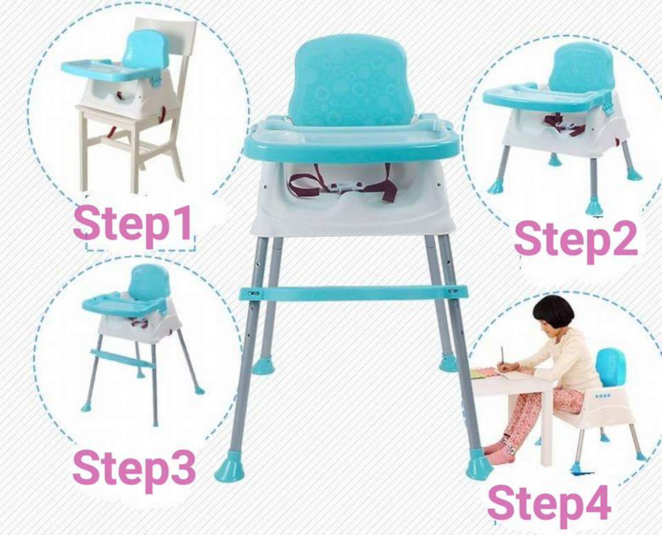 เก้าอี้ทานข้าวเด็ก 3 in 1 Booster ขาตั้งปรับระดับได้