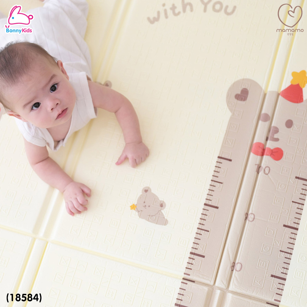 (18584) Mamamo (มามาโมะ) แผ่นรองคลาน หนา 1 cm. เกรดพรีเมี่ยม 2 ด้าน 2 ลาย แถมฟรี! กระเป๋าพกพา