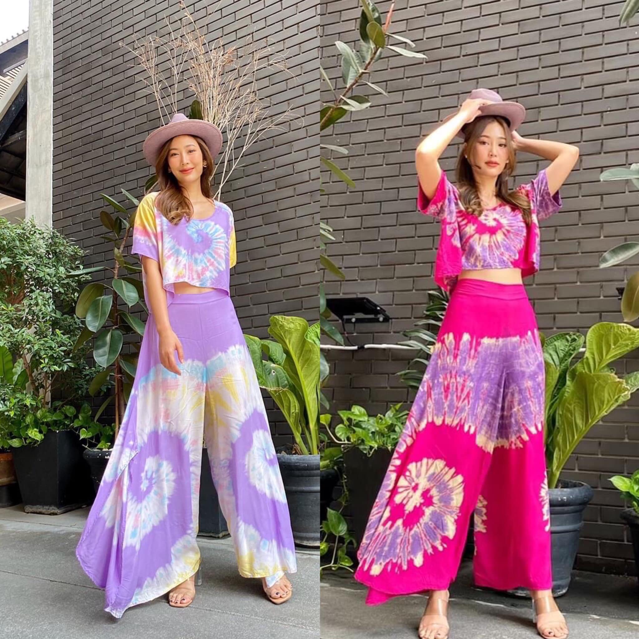 ชุดเซตผ้ามัดย้อม เนื้อบาง สวยพริ้ว ใส่ไปเที่ยวไหนก็สวย ป้วะ ปังปุริเย่ (พร้อมส่ง)