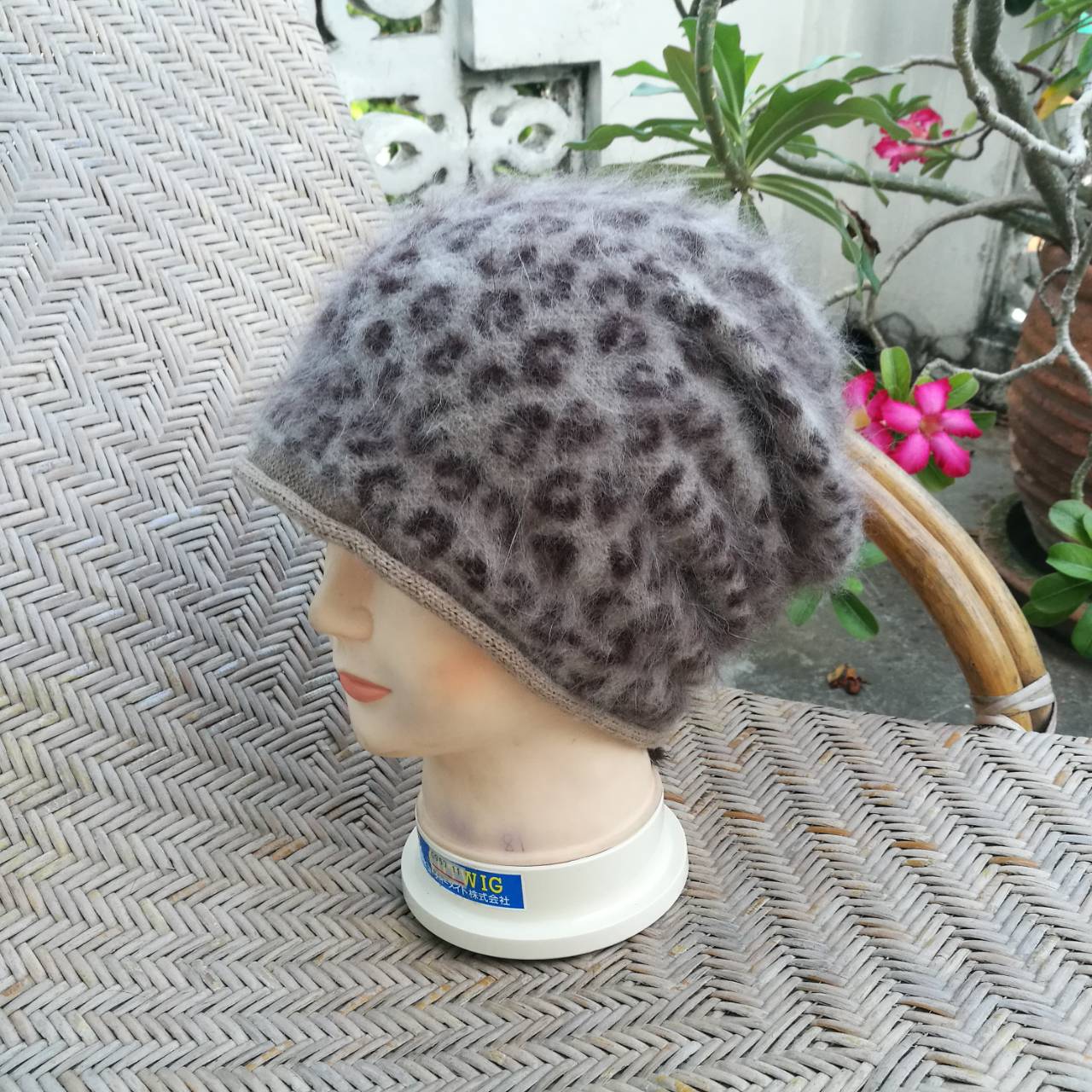 หมวกเฟอร์กระต่ายแท้ลายเสือ นุ่มมาก อุ่นมาก