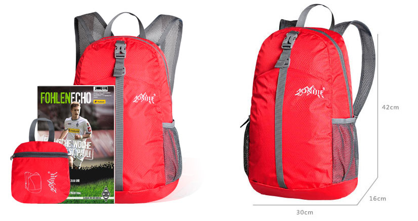 กระเป๋าเป้พับเก็บได้ รุ่นใหม่ สะพายหลังได้ น้ำหนักเบา พกพาสะดวก ทำจากไนล่อนคุณภาพสูง กันน้ำ ทนทาน เหมาะสำหรับเดินทาง และทำกิจกรรมโปรด (Lightweight Foldable Waterproof Backpack)