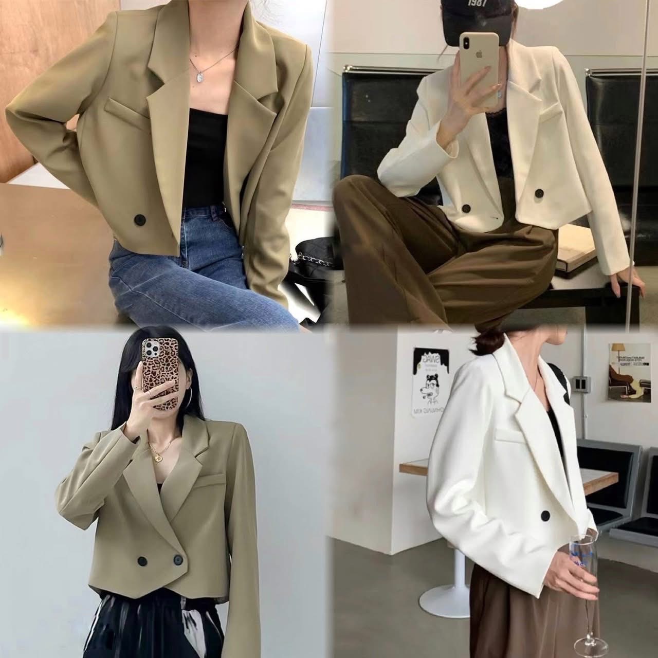 เสื้อBlazer ผ้าสูทมีซับในอย่างดี ขนาดเต่อกำลังดี ใส่คลุมเดรสก็สวย ใส่สบาย : สินค้าคุณภาพ (พร้อมส่ง)