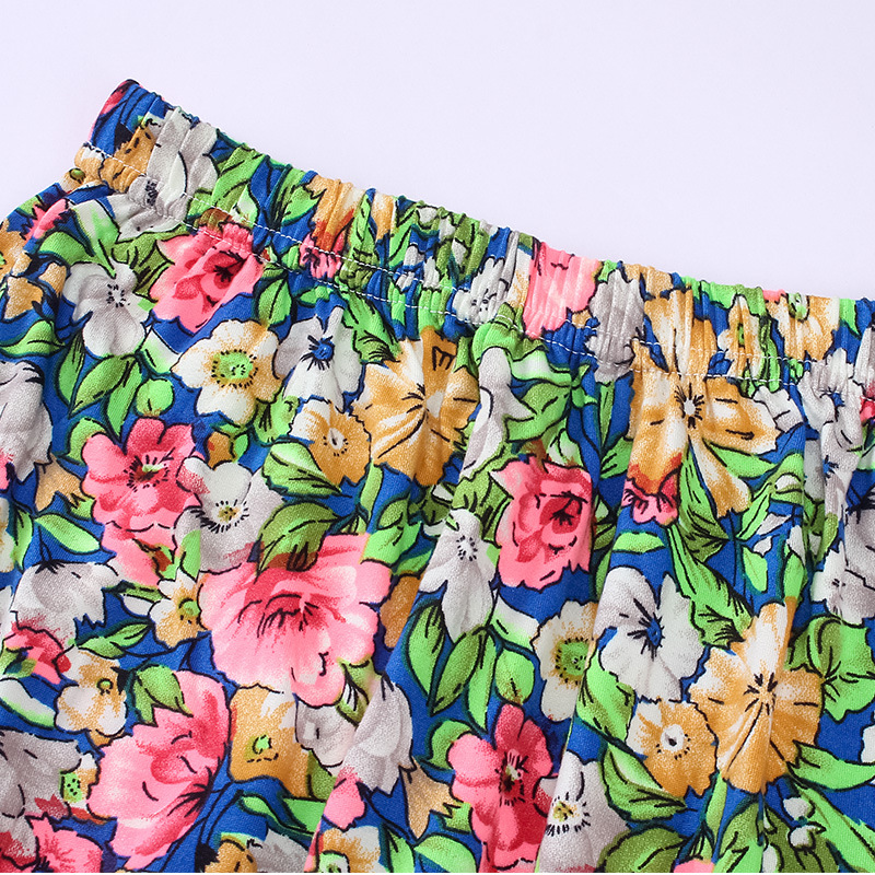 กางเกงเลคกิ้งเด็กหญิง ปริ้นท์ลายดอก ผ้าเบา นิ่มเด้ง ใส่สบายทุกฤดู (เด็กสูง 90-130 ซม.)