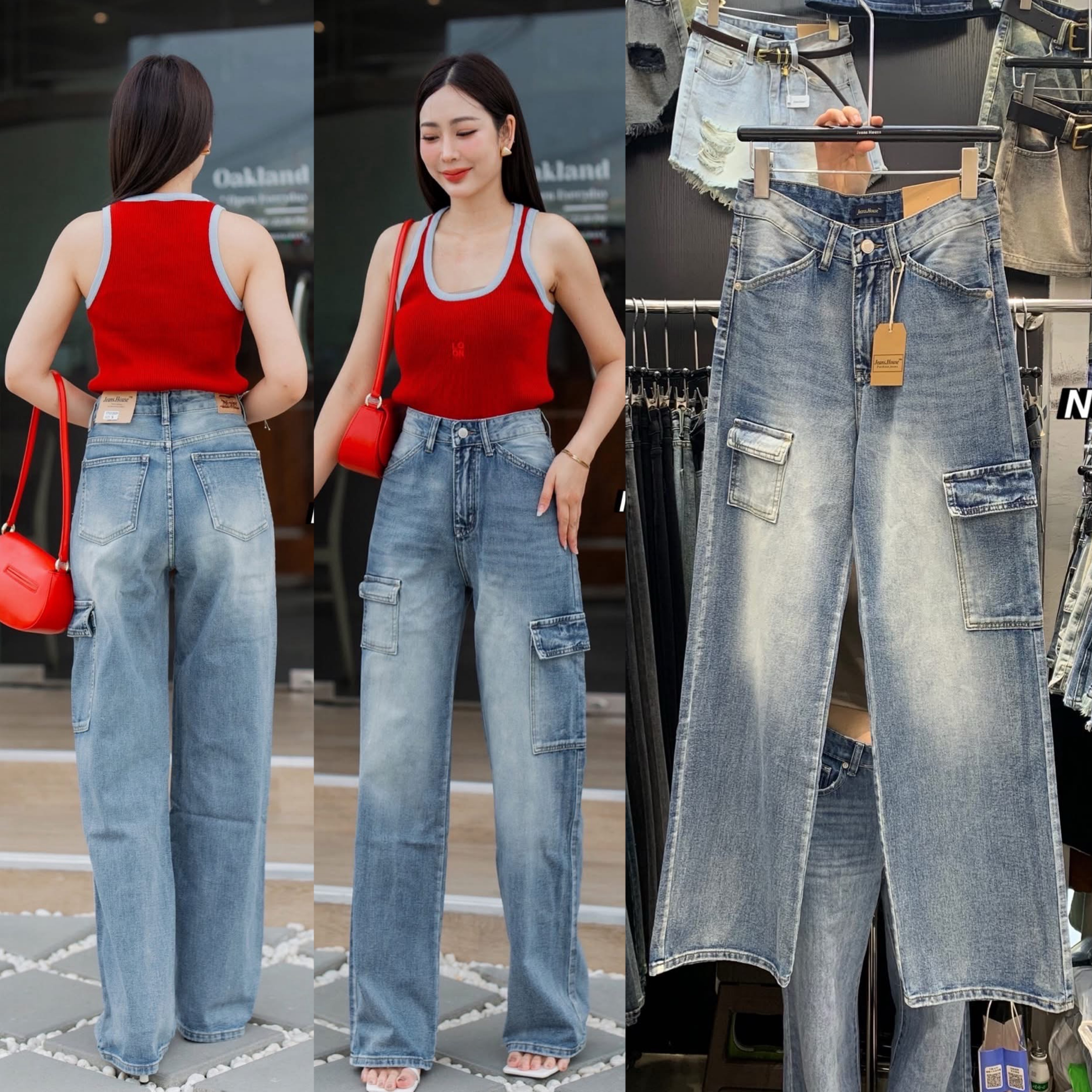 กางเกงยีนส์ขากระบอก ทรงยอดฮิตตต (ผ้าไม่ยืด) เอวสูงงงง ใส่สบาย : สินค้าคุณภาพ (พร้อมส่ง)