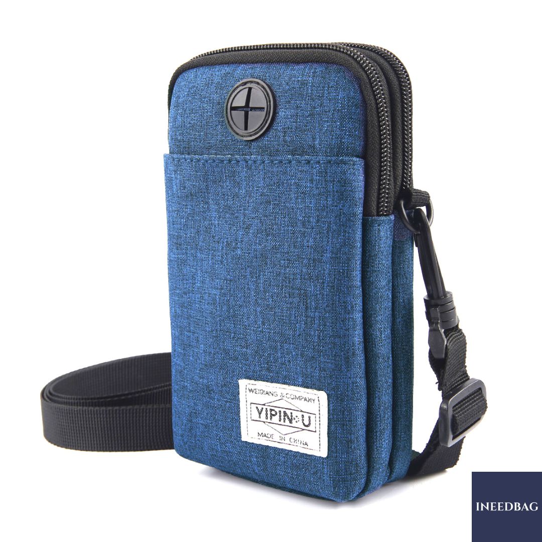 กระเป๋าสะพายคาดลำตัว กระเป๋าสะพายไหล่ กระเป๋าใส่โทรศัพท์มือถือ สายยาวปรับระดับ-ถอดจากตัวกระเป๋าได้ กระเป๋าเกี่ยวกับเข็มขัดได้ มี 3 สีให้เลือก