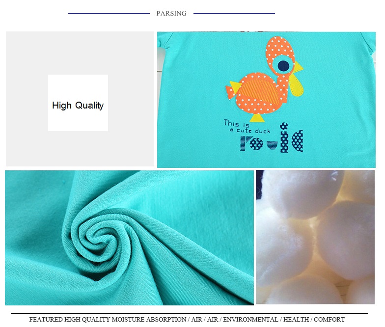 ชุดเด็กเล็ก เสื้อแขนสั้น+กางเกงสามส่วน ผ้านิ่มเด้ง มีขนาดสำหรับเด็ก 0-4 ขวบ