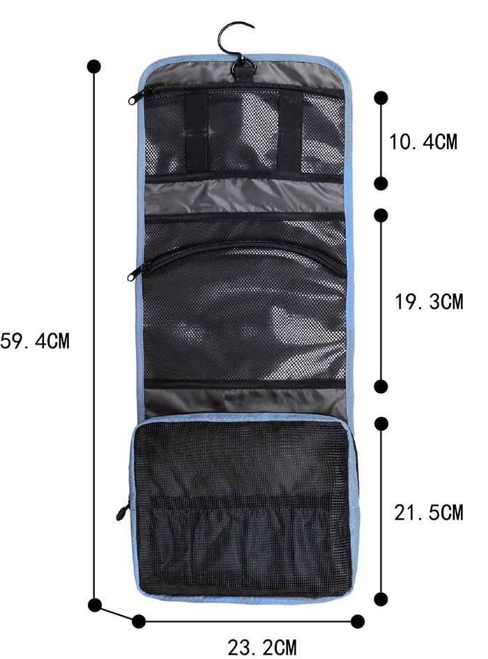 Bagsmart กระเป๋าใส่อุปกรณ์อาบน้ำ คุณภาพสูง ใส่อุปกรณ์อาบน้ำ แขวนได้ สำหรับเดินทาง ท่องเที่ยว (ฺLight Blue)