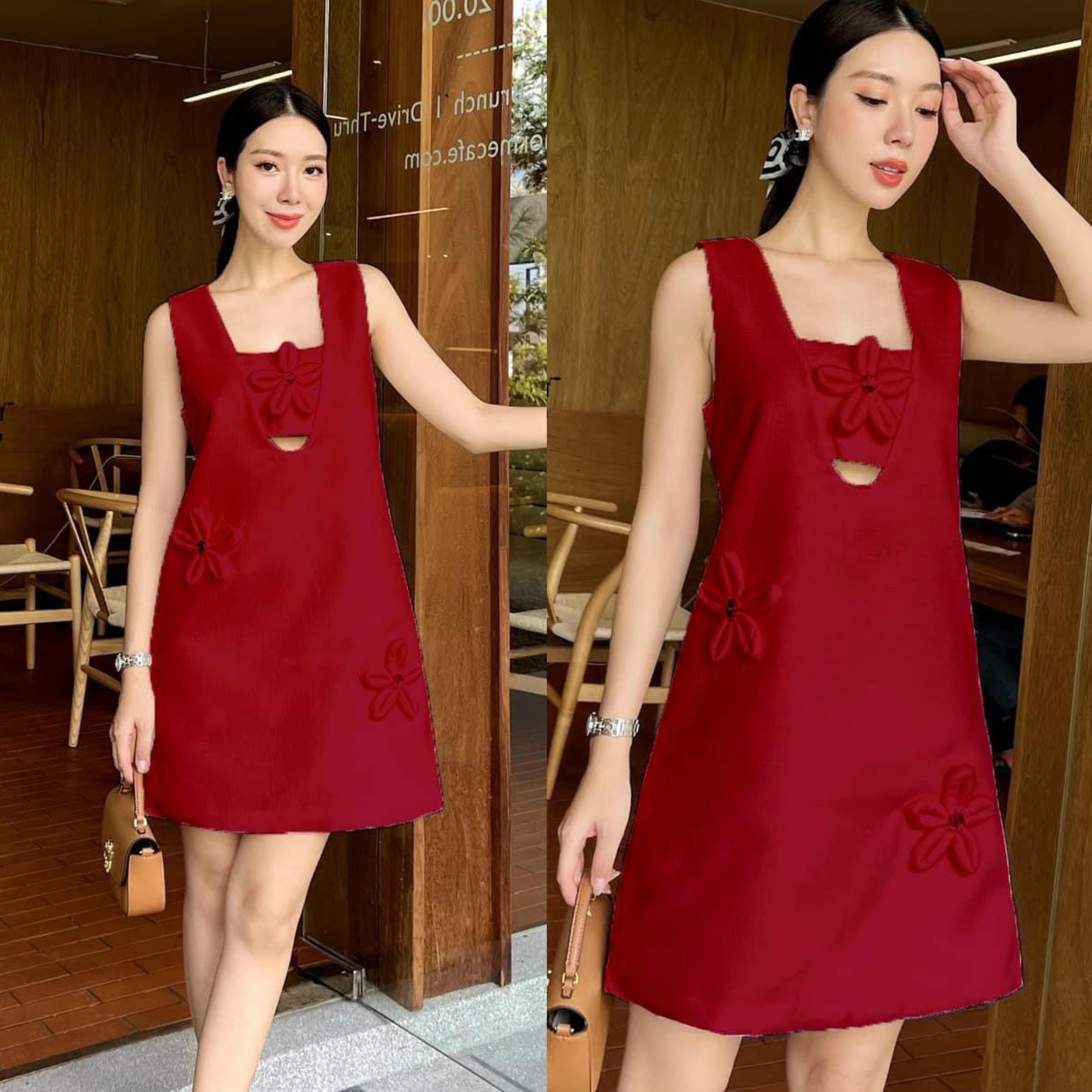 เดรสสั้น แต่งดอกไม้ ประดับเกสรคริสตัลงานเริ่ด ผ้าดี บุซับ ดูแพง ใส่สบาย สินค้าคุุณภาพ (พร้อมส่ง)