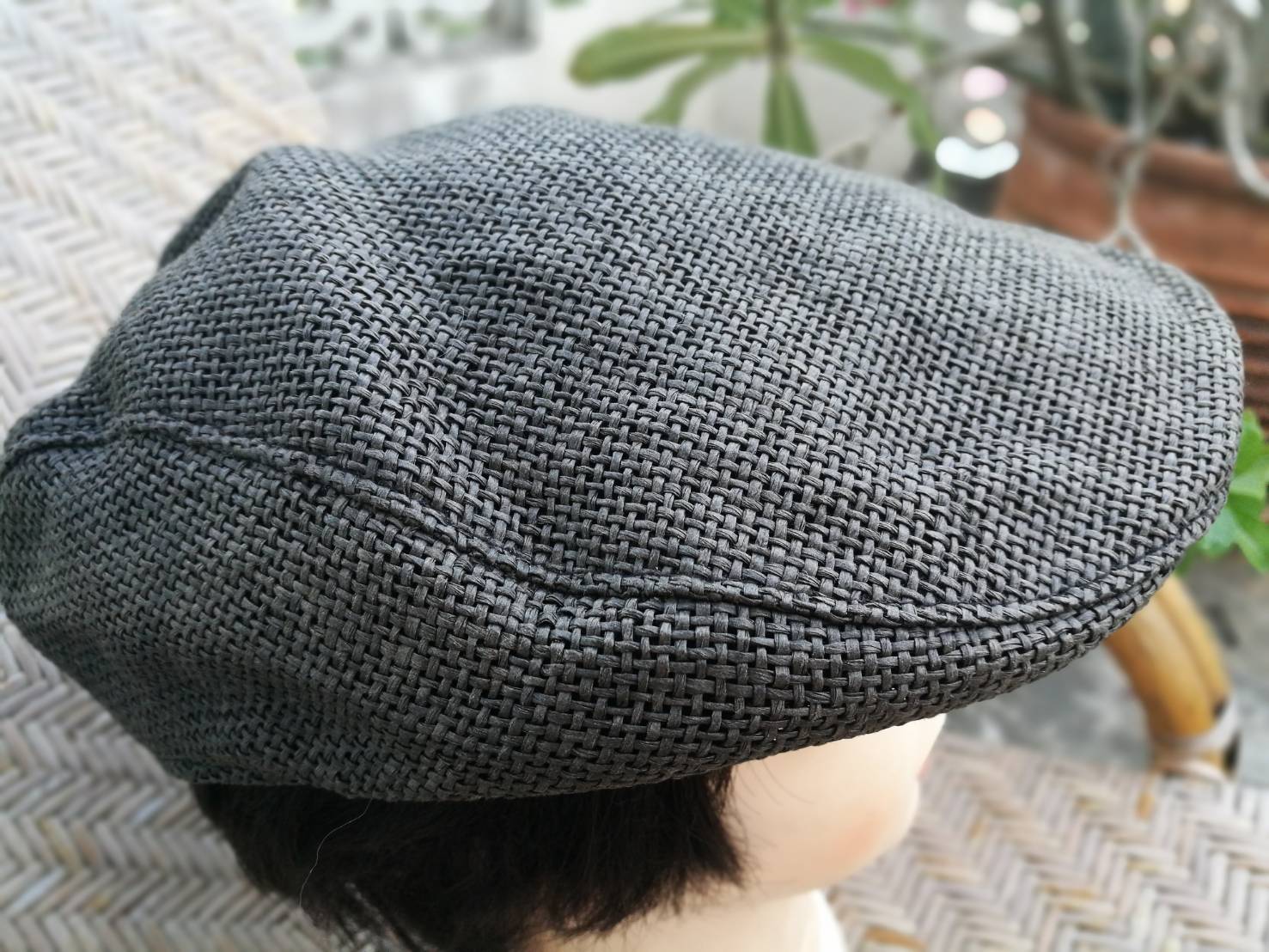 หมวกติงลี่ หมวกแฟลตแค็ป เส้นใยสานสวยมาก (ของใหม่)