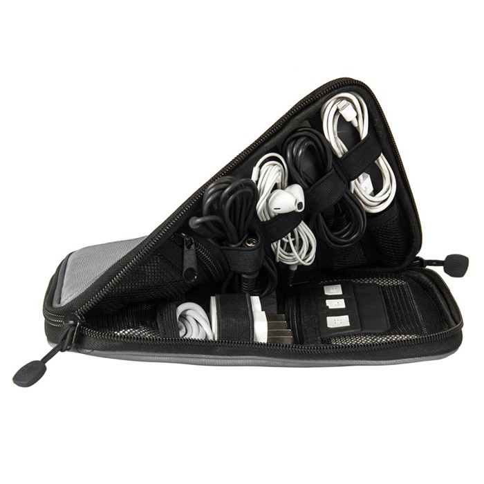 ฺBagsmart กระเป๋าจัดระเบียบอิเล็กทรอนิกส์ กระเป๋าใส่สายชาร์จ กระเป๋าใส่ฮาร์ดดิสก์ กระเป๋าใส่อุปกรณ์ไอที มีช่องใส่ SIM, SD CARD (Grey)