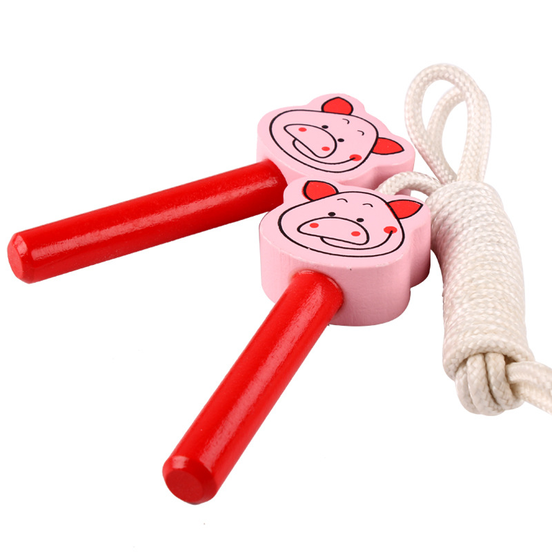 เชือกกระโดดสำหรับเด็ก ด้ามไม้ ยาว 2.4 เมตร ลายการ์ตูนน่ารัก