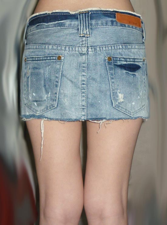 #1กระโปรงยีนส์เป๋าแลบ made in Korea 32-36-8.5