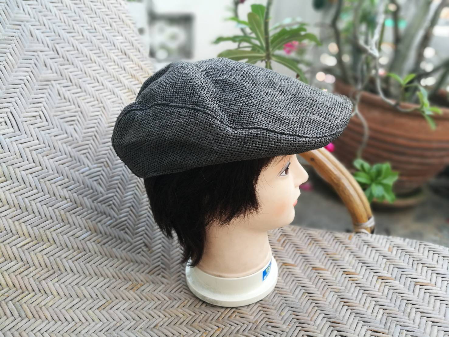 หมวกติงลี่ หมวกแฟลตแค็ป เส้นใยสานสวยมาก (ของใหม่)
