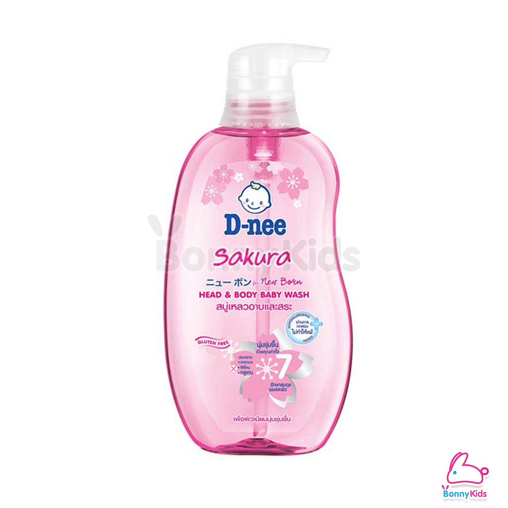 D-nee Newborn Head & Body Baby Bath สบู่เหลวอาบและสระ ขนาด380ml.
